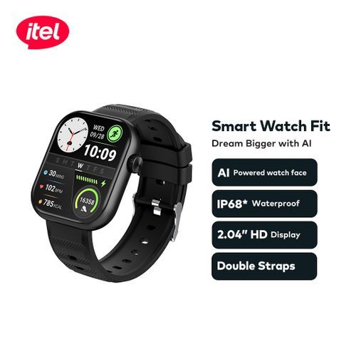 itel Smart Watch Fit O20 2.04" HD Display IP68 AI-Powered Black
